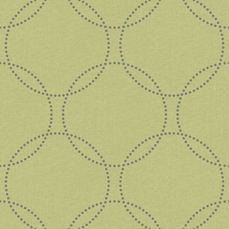 Closeup of a wallpaper showing its Circles, Contemporary, Geometric, Green pattern, color, and subtle texture.