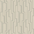 Closeup of a wallpaper showing its Contemporary, Geometric, Neutrals, Two-tone pattern, color, and subtle texture.