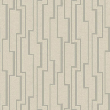 Closeup of a wallpaper showing its Contemporary, Geometric, Neutrals, Two-tone pattern, color, and subtle texture.