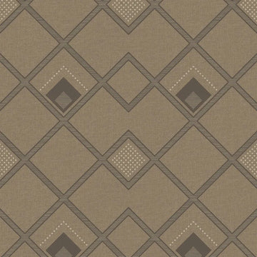 Closeup of a wallpaper showing its Brown, Contemporary, Geometric pattern, color, and subtle texture.