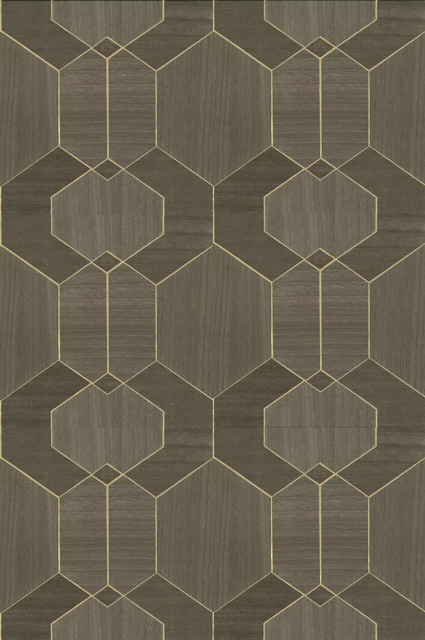 Wallpaper installed in a room showing its full pattern, color