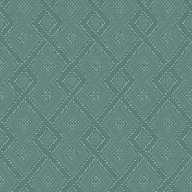 Closeup of a wallpaper showing its Contemporary, Geometric, Green pattern, color, and subtle texture.