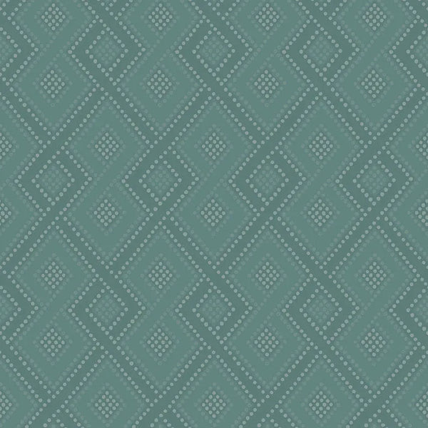 Closeup of a wallpaper showing its Contemporary, Geometric, Green pattern, color, and subtle texture.