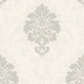 Closeup of a wallpaper showing its Damask, Neutrals, Textures, Two-tone pattern, color, and subtle texture.