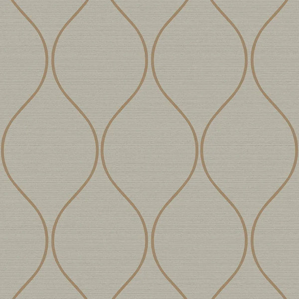 Closeup of a wallpaper showing its Brown, Contemporary, Trellis, Unicolour pattern, color, and subtle texture.