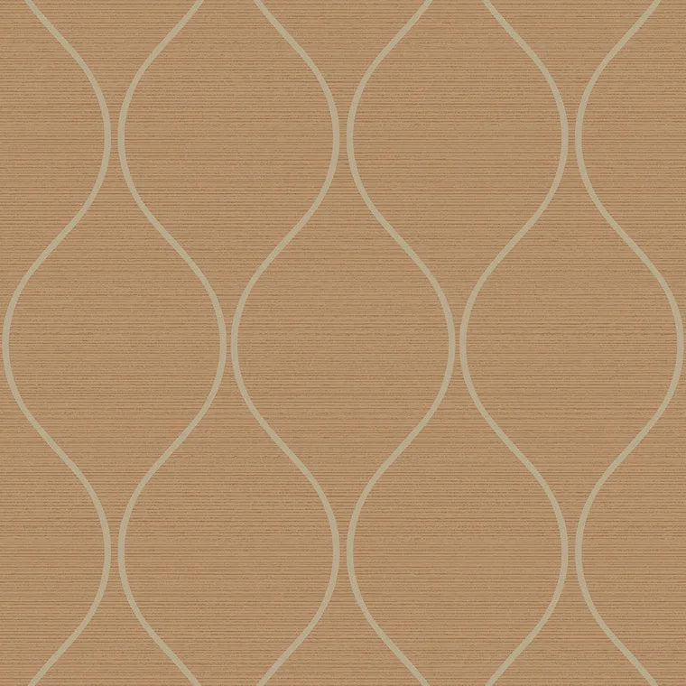 Closeup of a wallpaper showing its Brown, Contemporary, Trellis, Unicolour pattern, color, and subtle texture.