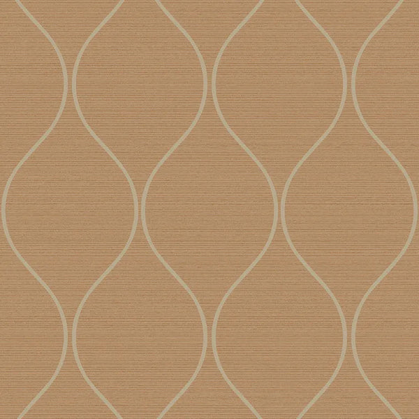 Closeup of a wallpaper showing its Brown, Contemporary, Trellis, Unicolour pattern, color, and subtle texture.