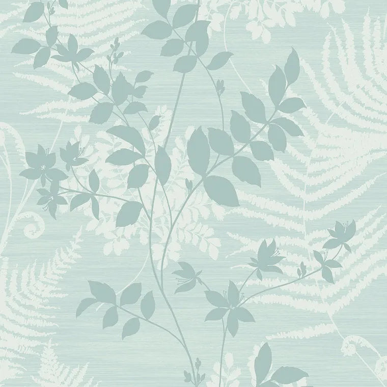 Closeup of a wallpaper showing its Blue, Contemporary, Nature pattern, color, and subtle texture.