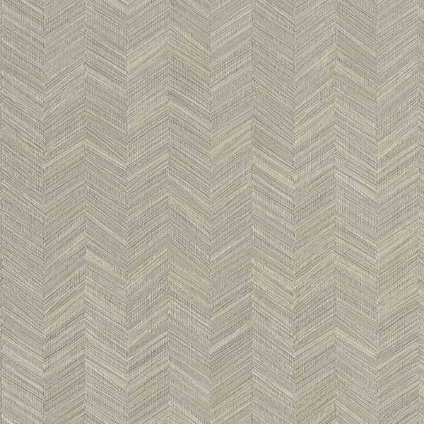 Textured beige wallpaper with a herringbone pattern