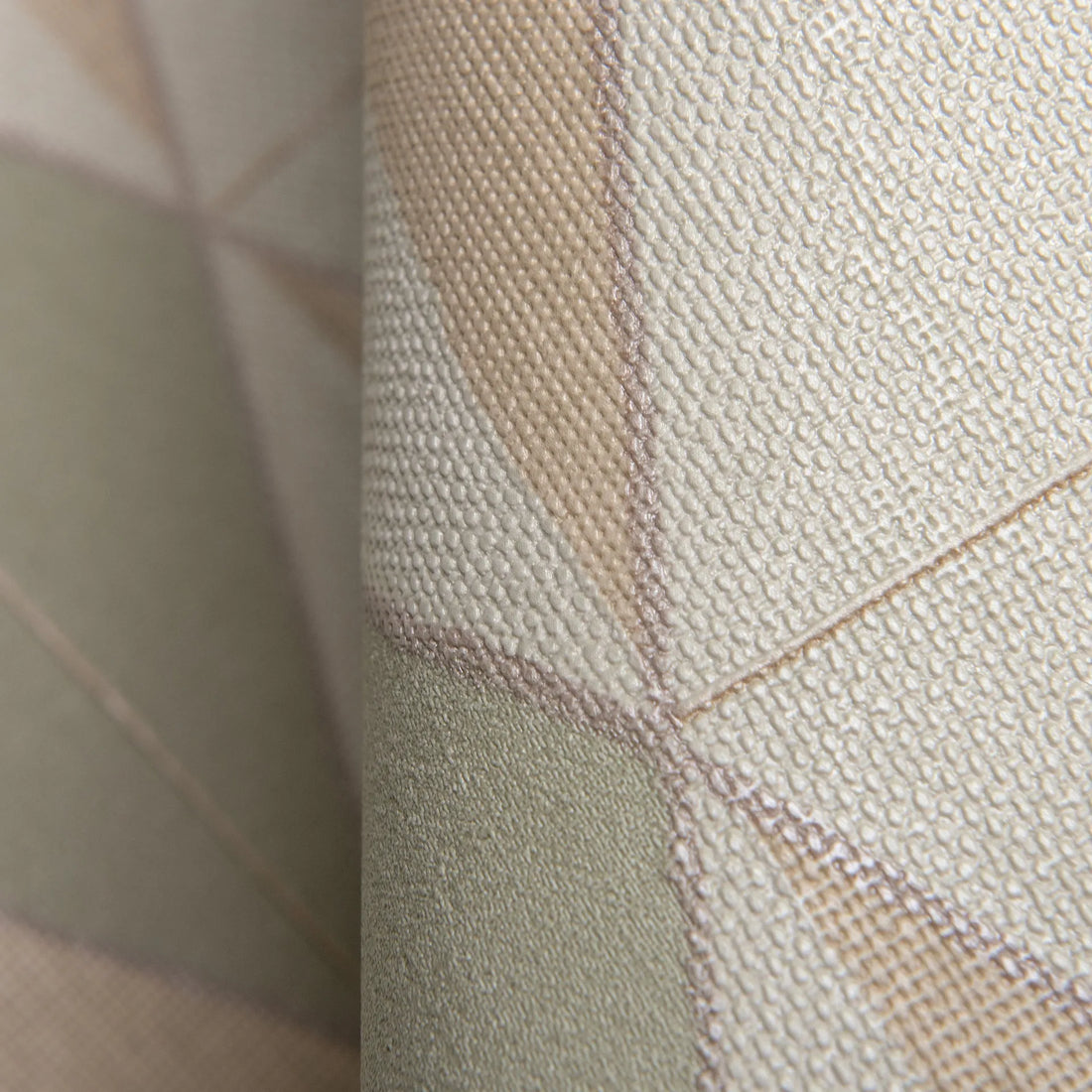 Closeup of a wallpaper showing its Contemporary, Geometric, Multicolour, Neutrals, Two-tone pattern, color, and subtle texture.