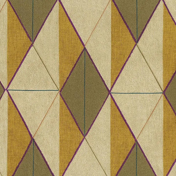 Closeup of a wallpaper showing its Contemporary, Geometric, Multicolour pattern, color, and subtle texture.