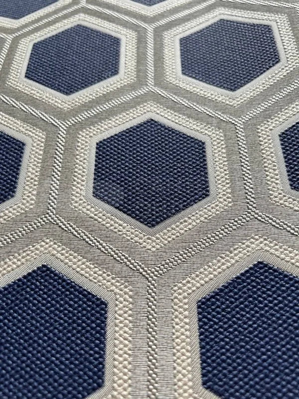 Hexagonal pattern wallpaper with blue and gray colors