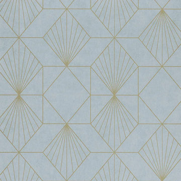 Closeup of a wallpaper showing its Art-Deco, Contemporary, Geometric, Two-tone pattern, color, and subtle texture.