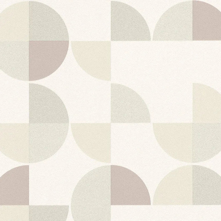 Closeup of a wallpaper showing its Contemporary, Geometric, Neutrals, Pastels pattern, color, and subtle texture.