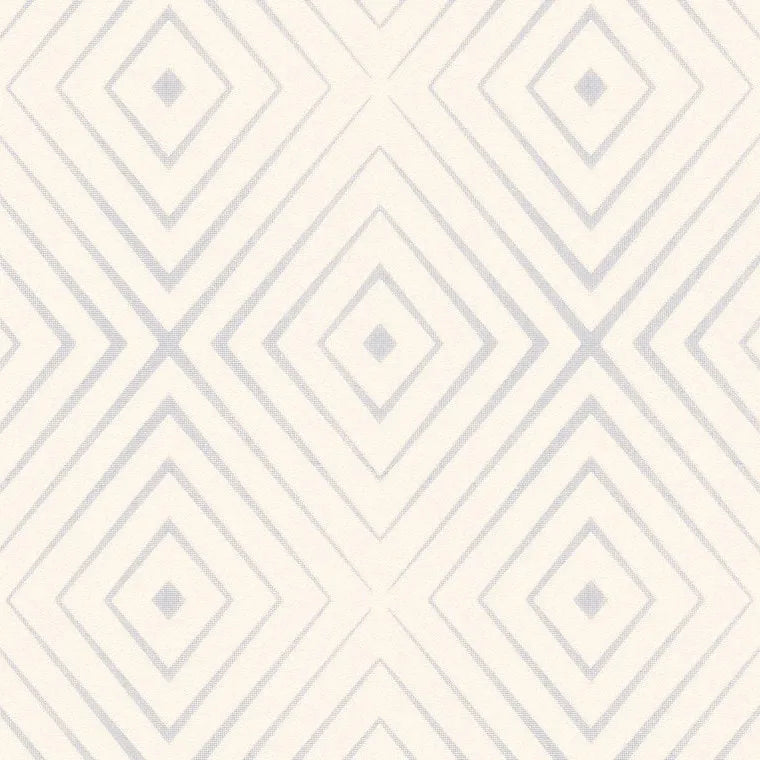 Closeup of a wallpaper showing its Contemporary, Geometric, Neutrals, Two-tone pattern, color, and subtle texture.