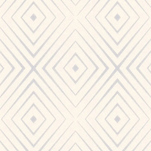 Closeup of a wallpaper showing its Contemporary, Geometric, Neutrals, Two-tone pattern, color, and subtle texture.