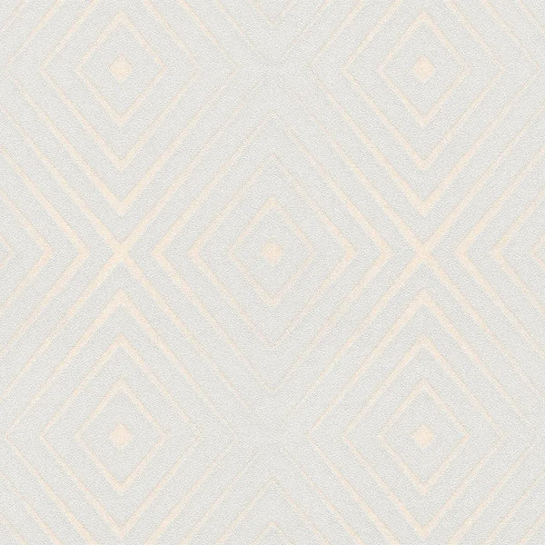 Closeup of a wallpaper showing its Contemporary, Geometric, Neutrals, Two-tone pattern, color, and subtle texture.