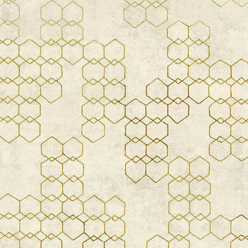 Closeup of a wallpaper showing its Beige, Contemporary, Geometric, Gold, Neutrals pattern, color, and texture.