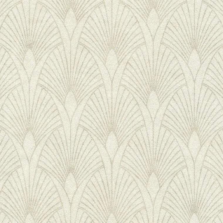 Closeup of a wallpaper showing its Art-Deco, Beige, Cream, Geometric, Neutrals pattern, color, and texture.