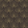 Closeup of a wallpaper showing its Art-Deco, Black, Dramatic, Gold, Two-tone pattern, color, and texture.