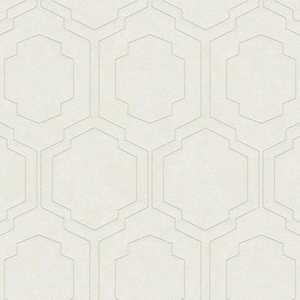 Closeup of a wallpaper showing its Art-Deco, Contemporary, Geometric, Neutrals pattern, color, and texture.