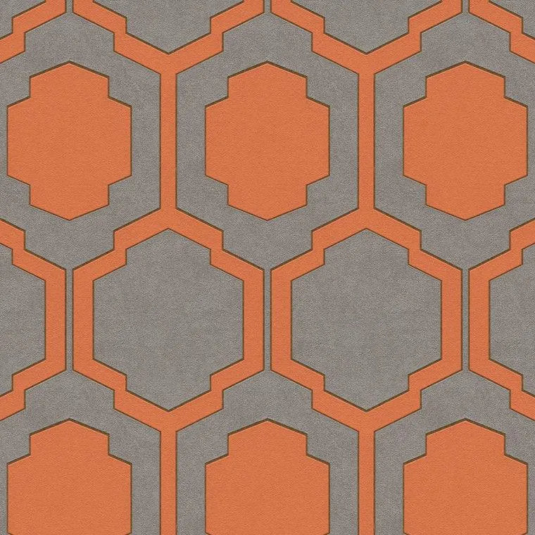 Closeup of a wallpaper showing its Art-Deco, Contemporary, Geometric pattern, color, and texture.