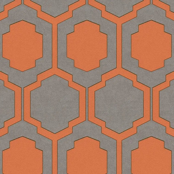 Closeup of a wallpaper showing its Art-Deco, Contemporary, Geometric pattern, color, and texture.