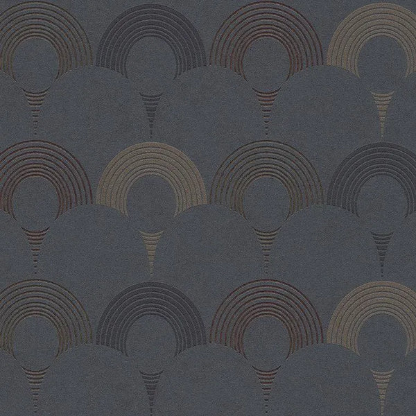 Closeup of a wallpaper showing its Art-Deco, Contemporary, Dramatic, Geometric pattern, color, and texture.