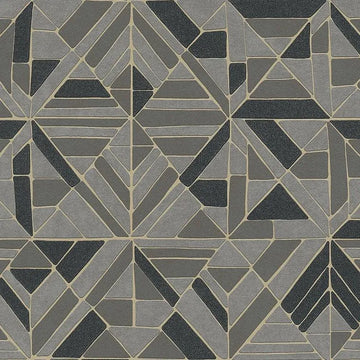 Closeup of a wallpaper showing its Contemporary, Dramatic, Geometric, Two-tone pattern, color, and texture.