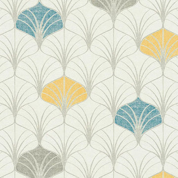 Closeup of a wallpaper showing its Art-Deco, Contemporary, Kids, Multicolour, Neutrals pattern, color, and texture.