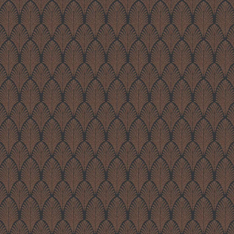 Closeup of a wallpaper showing its Art-Deco, Contemporary, Dramatic, Two-tone pattern, color, and texture.