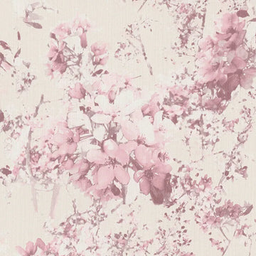 Closeup of a wallpaper showing its Floral, Nature, Pastels, Purple pattern, color, and subtle texture.