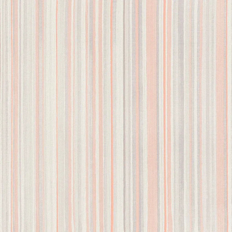 Closeup of a wallpaper showing its Contemporary, Orange, Pastels, Stripes pattern, color, and subtle texture.