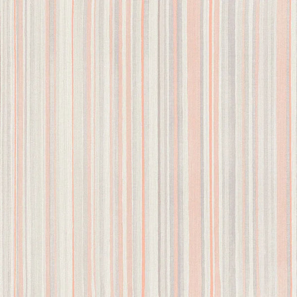 Closeup of a wallpaper showing its Contemporary, Orange, Pastels, Stripes pattern, color, and subtle texture.
