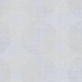 Closeup of a wallpaper showing its Blue, Circles, Contemporary, Grey pattern, color, and subtle texture.