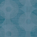 Closeup of a wallpaper showing its Blue, Circles, Contemporary pattern, color, and subtle texture.