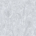 Closeup of a wallpaper showing its Contemporary, Floral, Grey, Nature pattern, color, and subtle texture.