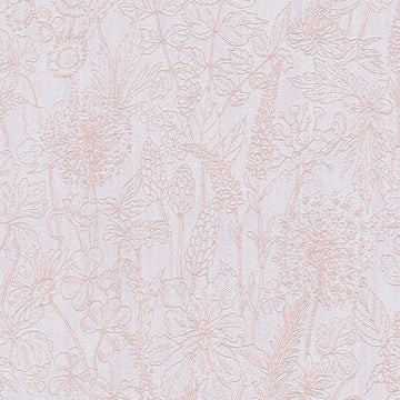 Closeup of a wallpaper showing its Contemporary, Floral, Pastels, Pink pattern, color, and subtle texture.