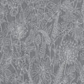 Closeup of a wallpaper showing its Black, Contemporary, Floral pattern, color, and texture.