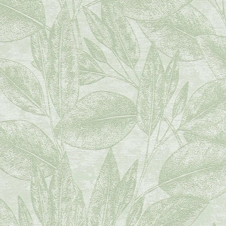 Closeup of a wallpaper showing its Contemporary, Floral, Green pattern, color, and texture.