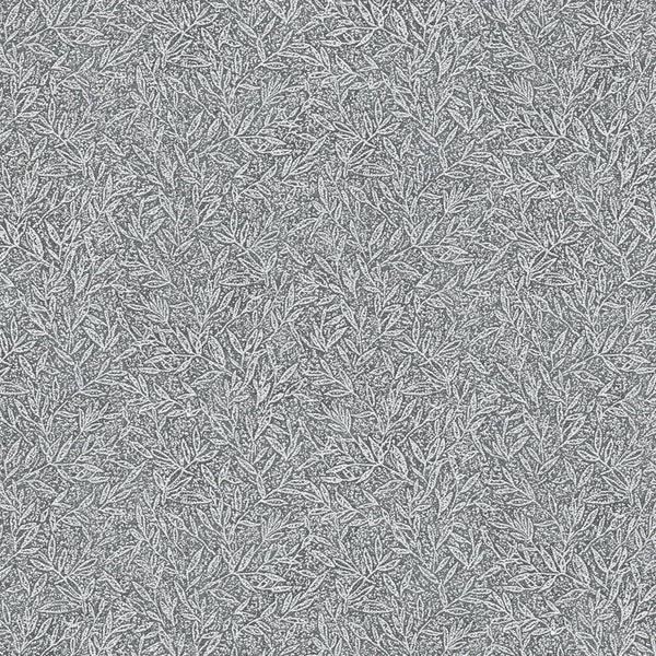 Closeup of a wallpaper showing its Black, Contemporary, Floral, Grey, Monochrome pattern, color, and subtle texture.