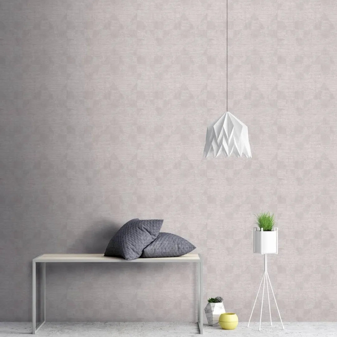 Closeup of a wallpaper showing its Contemporary, Geometric, Neutrals, Unicolour pattern, color, and texture.