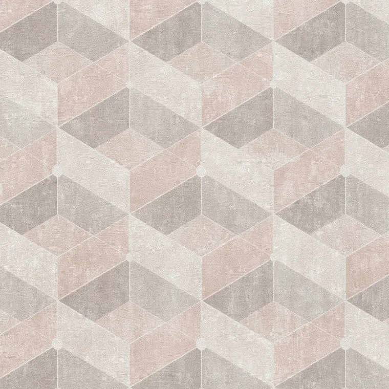 Closeup of a wallpaper showing its Art-Deco, Contemporary, Geometric, Pastels pattern, color, and texture.