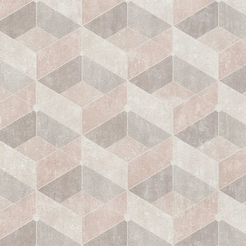 Closeup of a wallpaper showing its Art-Deco, Contemporary, Geometric, Pastels pattern, color, and texture.