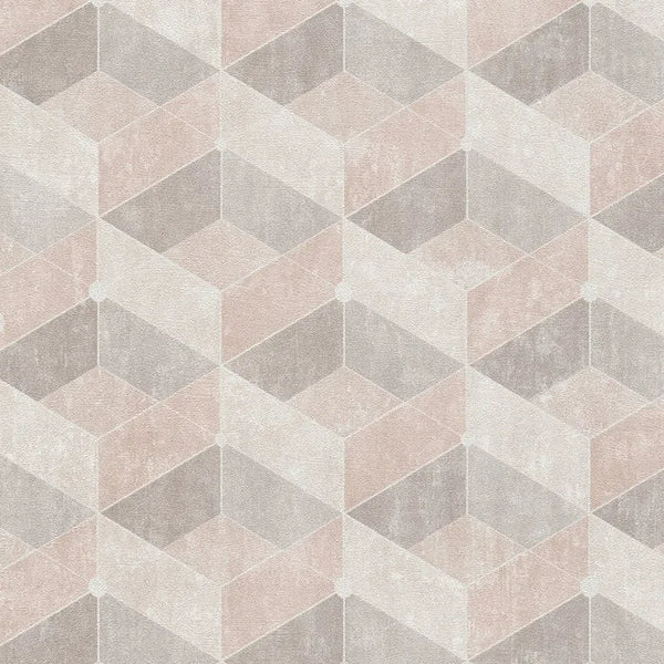Closeup of a wallpaper showing its Art-Deco, Contemporary, Geometric, Pastels pattern, color, and texture.