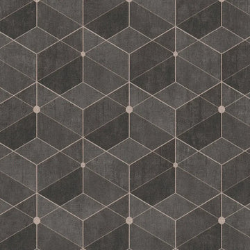 Closeup of a wallpaper showing its Art-Deco, Contemporary, Geometric pattern, color, and subtle texture.