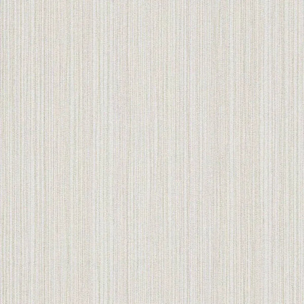 Closeup of a wallpaper showing its Contemporary, Cream, Neutrals, Plain, Stripes, White pattern, color, and subtle texture.