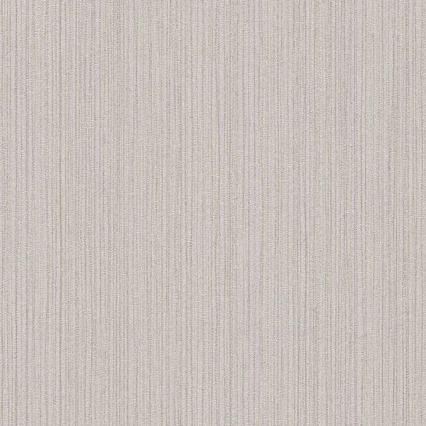 Closeup of a wallpaper showing its Contemporary, Grey, Neutrals, Plain, Stripes, Taupe pattern, color, and subtle texture.