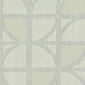 Closeup of a wallpaper showing its Art-Deco, Contemporary, Geometric, Neutrals, Two-tone pattern, color, and subtle texture.