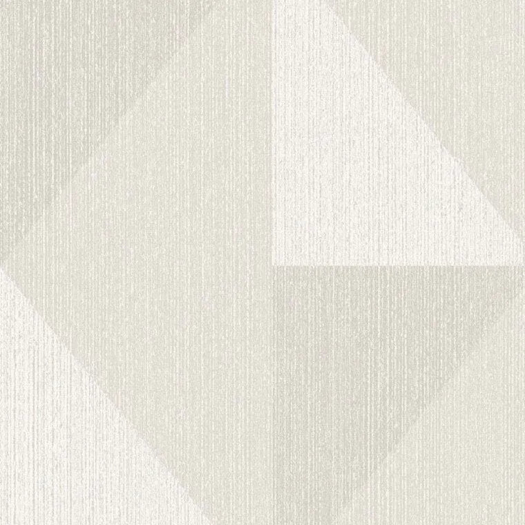 Closeup of a wallpaper showing its Art-Deco, Contemporary, Geometric, Neutrals, Two-tone pattern, color, and subtle texture.